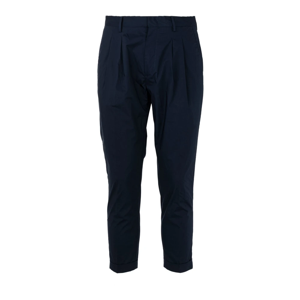 Liu Jo Elegante Katoenen Chino Broek Navy Blauw Blue Heren