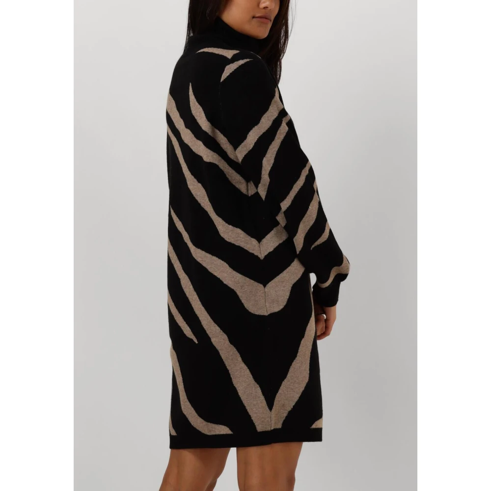 Object Zwarte Gebreide Coljurk Stijlvol Comfort Black Dames