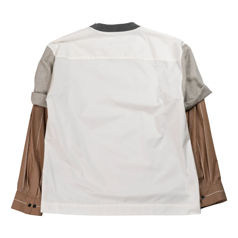 Dries Van Noten Grijze Shirt met Dubbele Mouw Gray Heren