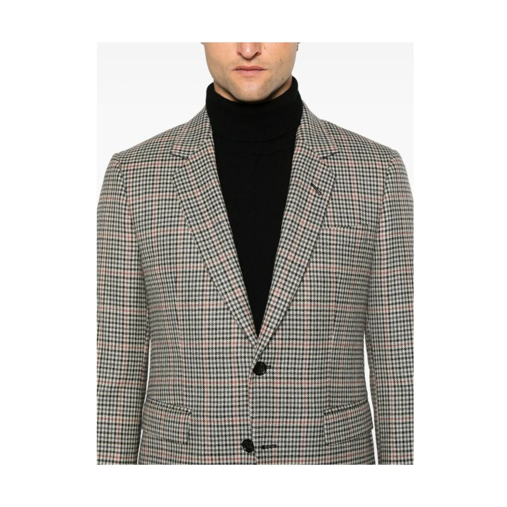 Reveres 1949 Pied-de-poule Wollen Jas Gray Heren