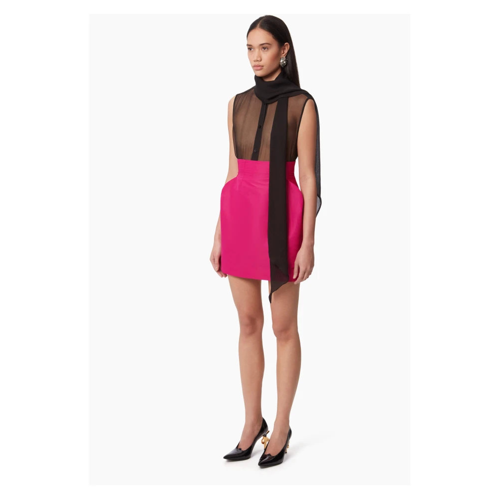 Nina Ricci Roze Taffeta High-Waisted Mini Rok Pink Dames