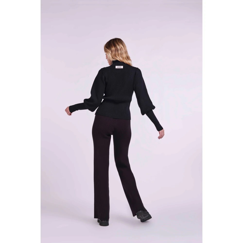 4Giveness Gebreide Flare Broek Fw25 Black Dames