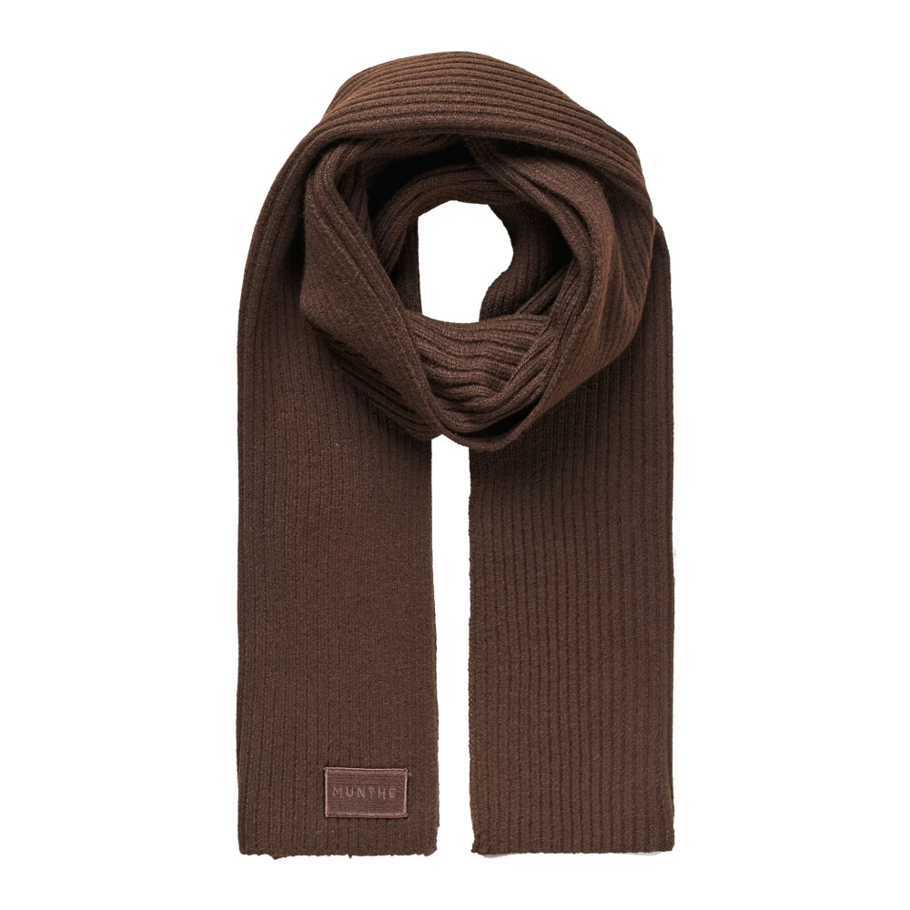 Munthe Zachte ribgebreide sjaal in Mocca Brown Dames