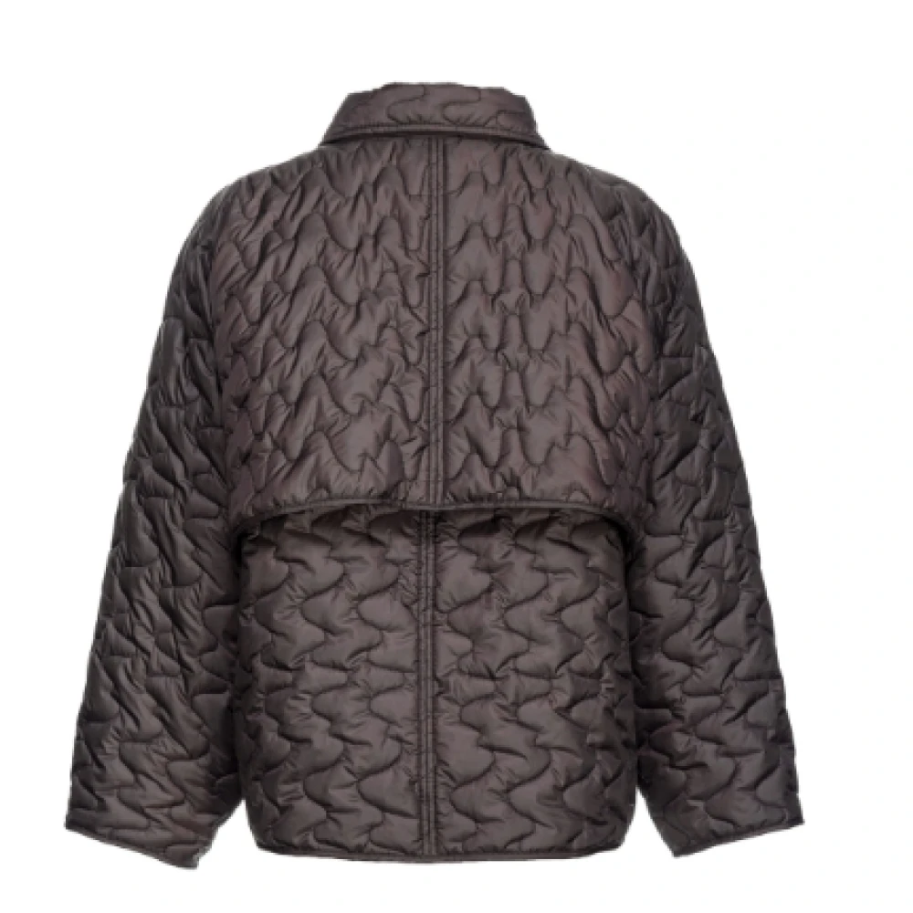pinko Gewatteerde Zwarte Jas Brown Dames