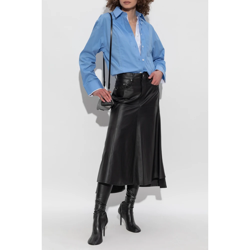 Victoria Beckham Leren rok Black Dames