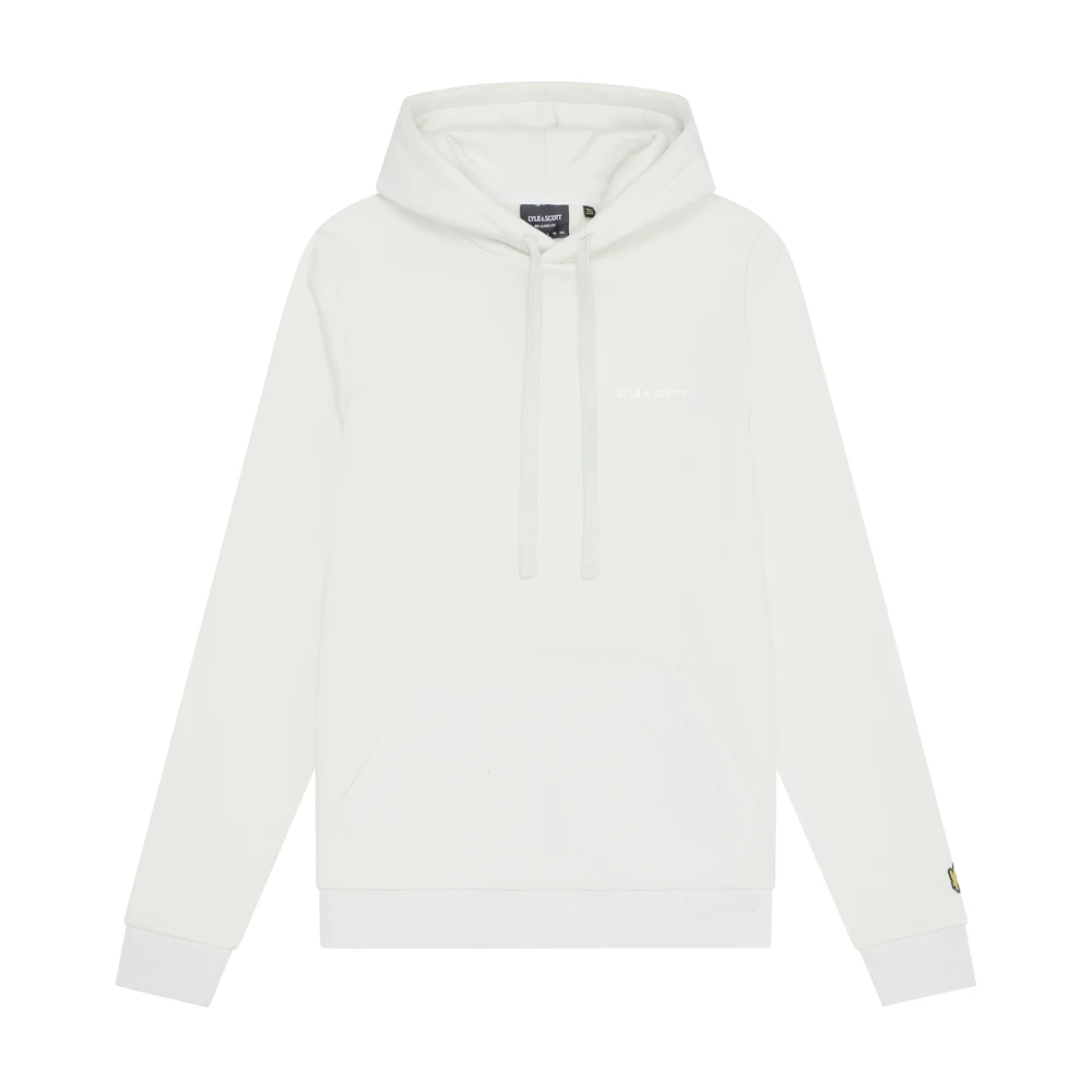 Lyle & Scott Mellanskikt Broderad Hoodie White, Herr