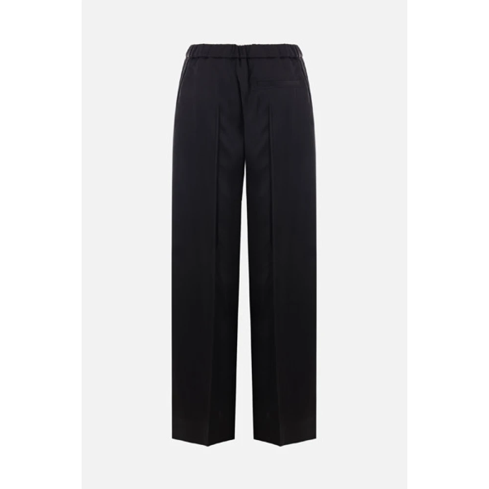 Jil Sander Zwarte Broek met Wijde Pijpen Black Dames