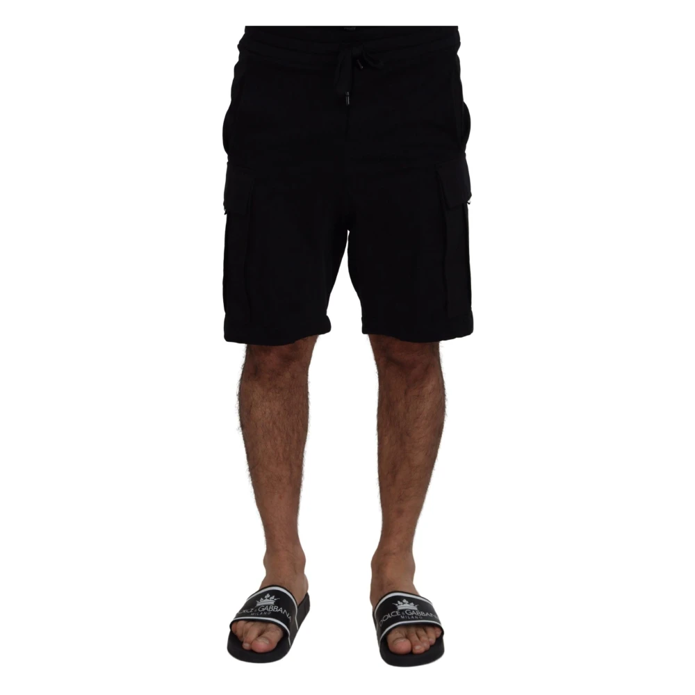 Dolce & Gabbana Men's Black Casual Shorts, Xs, Cotton Bermuda Cargo Shorts