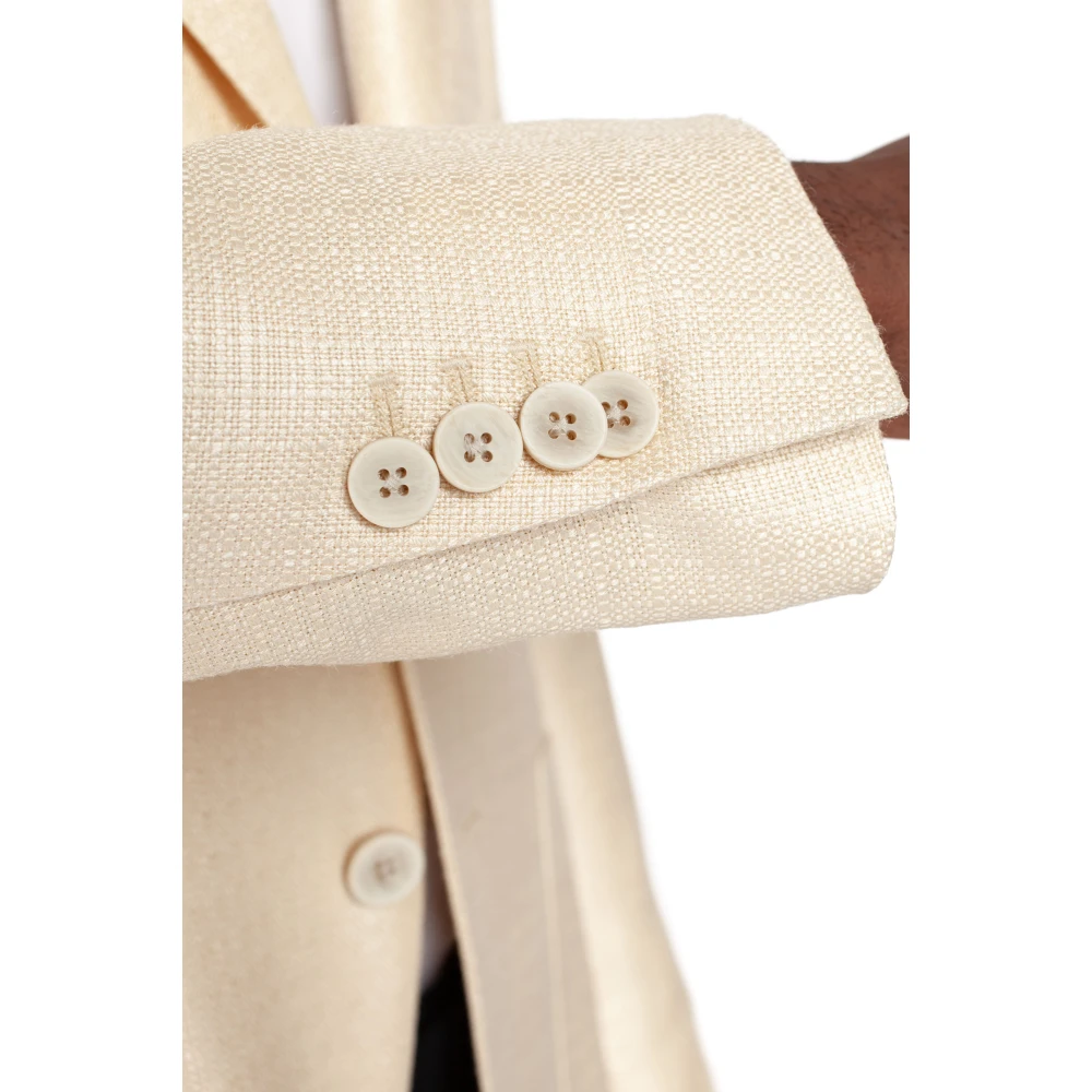 Lardini Crème Jas Twee Knopen Lancia Revers Beige Heren