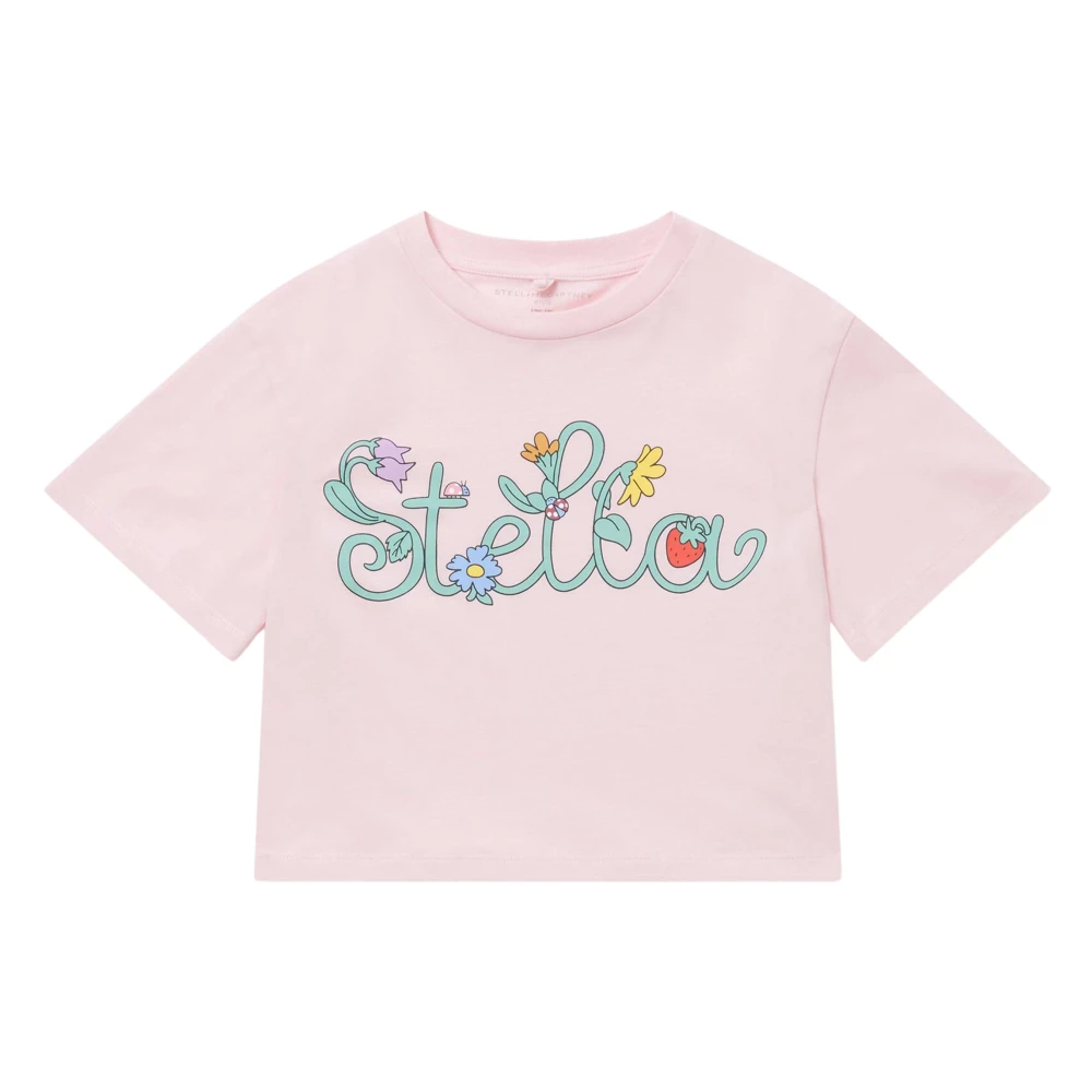 Stella Mccartney Women's Pink Flower Logo T-Shirt