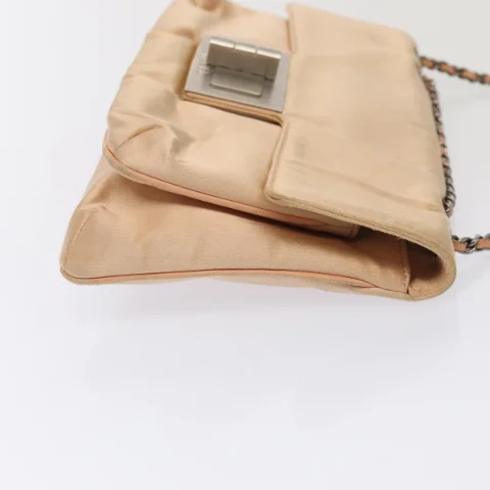 Chanel Vintage Pre-owned Fabric shoulder-bags Beige Dames
