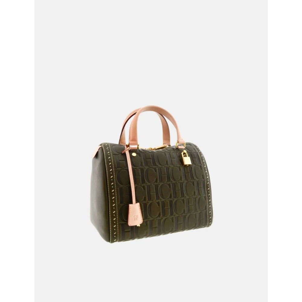 Carolina Herrera Groene leren handtas Andy 7 Green Dames