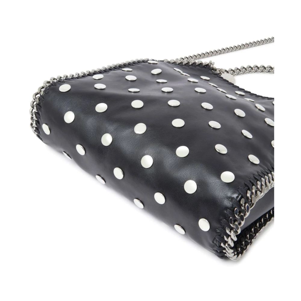 Stella Mccartney Zwarte Stud Ontwerp Ketting-Link Tas Black Dames