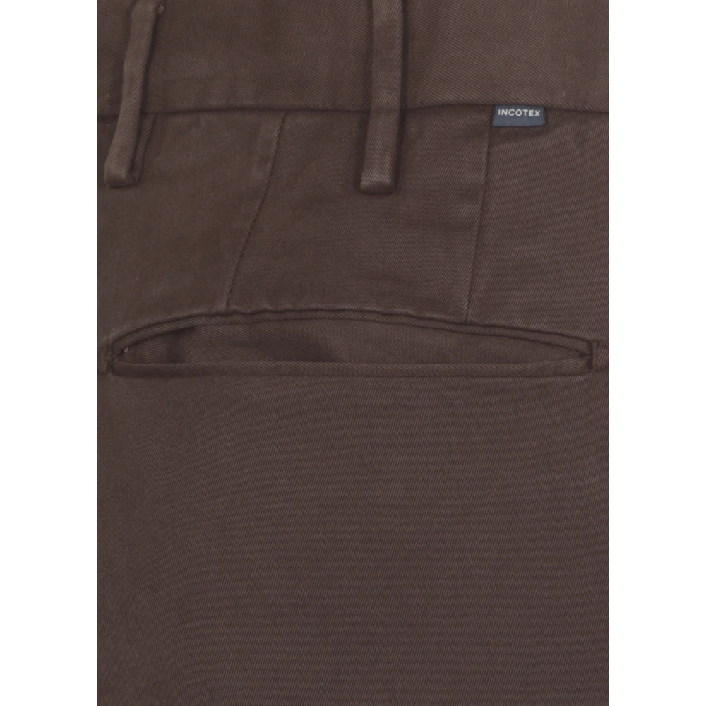 Incotex Bruine Katoenen Broek met Zakken Brown Heren