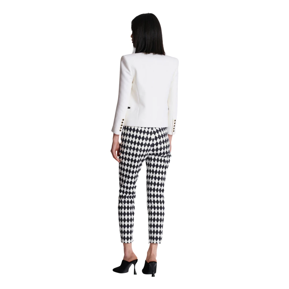 Balmain Tweekleurig edge-to-edge jasje met 6 knopen White Dames
