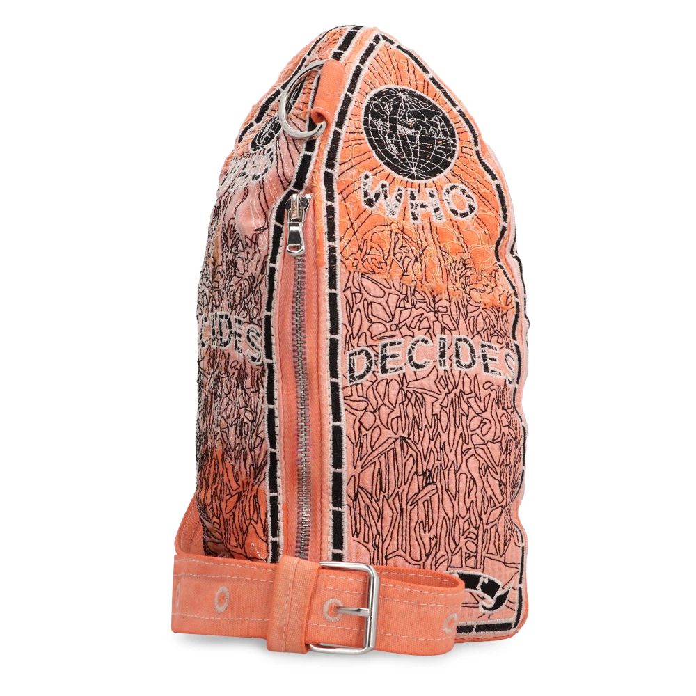 Who Decides War Crossbody tas met geborduurde patches Orange Heren