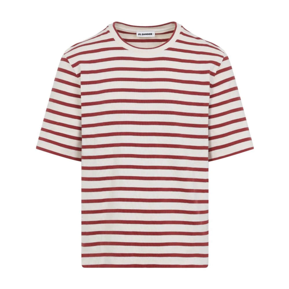 Jil Sander Men's Red T-Shirts, L, Cotton Crew-Neck T-Shirt
