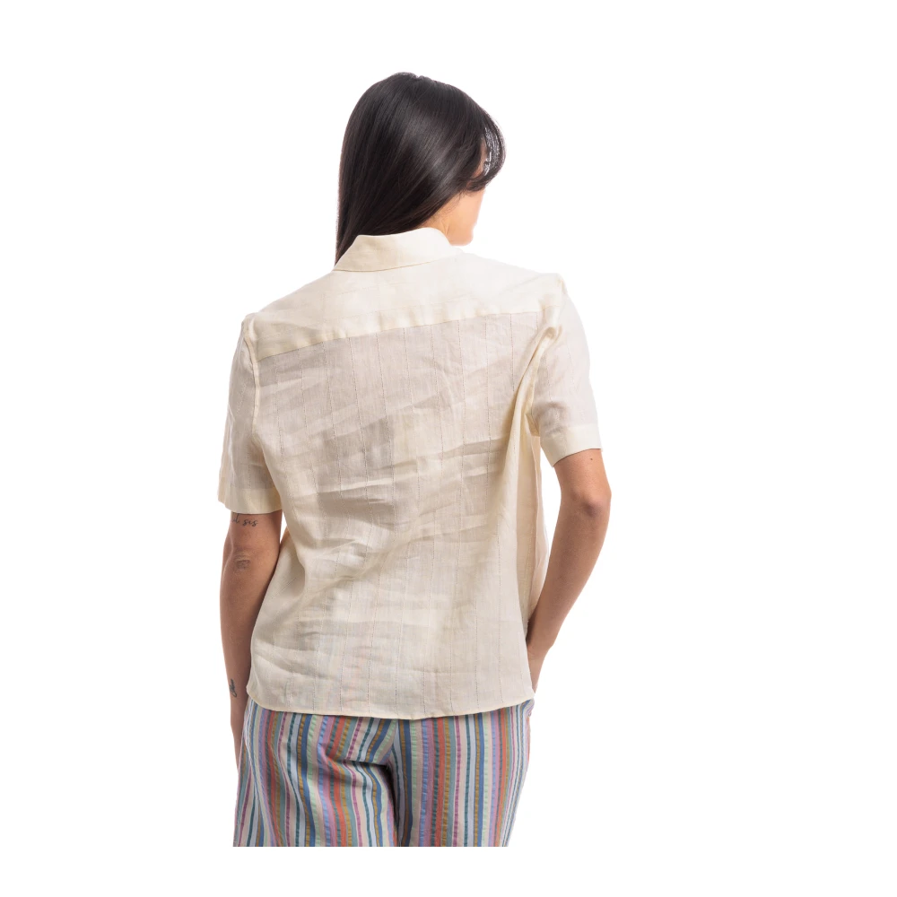 Xacus Korte mouw overhemd Beige Dames