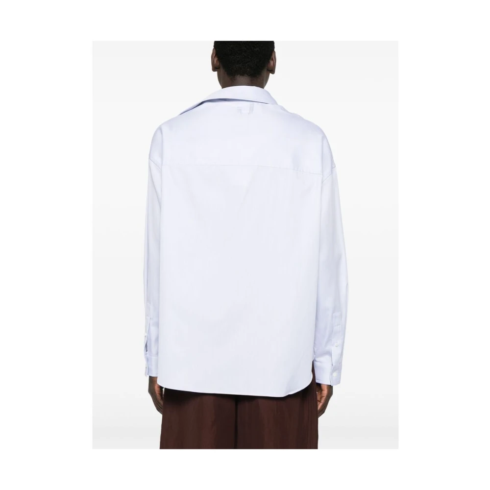 Jacquemus Lichtgrijze Knoopshirt met Borstzak Gray Heren