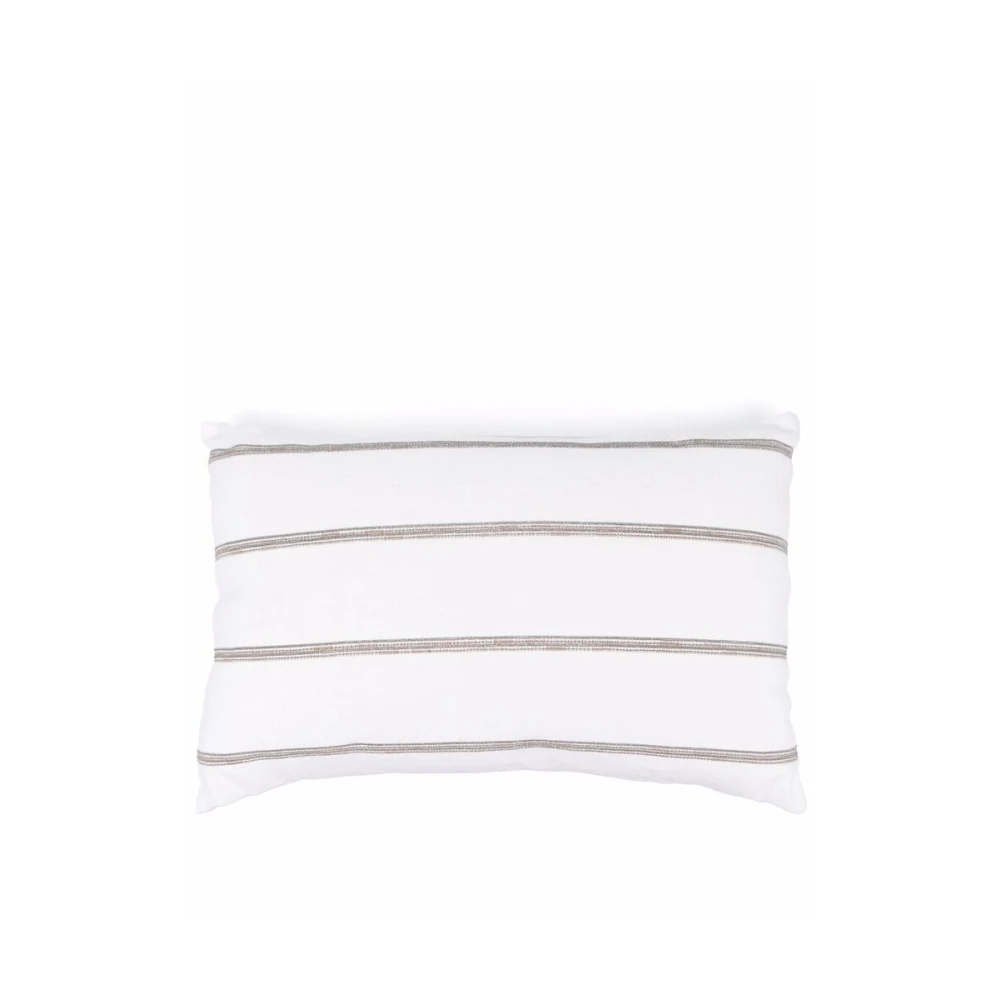 BRUNELLO CUCINELLI Streep Print Kussen Huis Accessoire White Dames