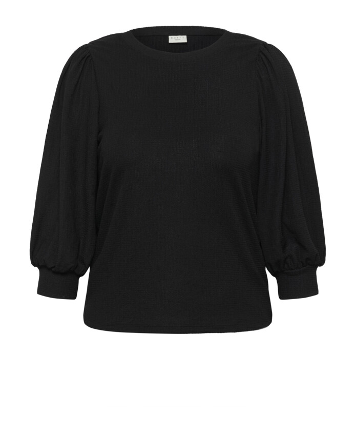 zwart-diep-t-shirt-met-pofmouwen
