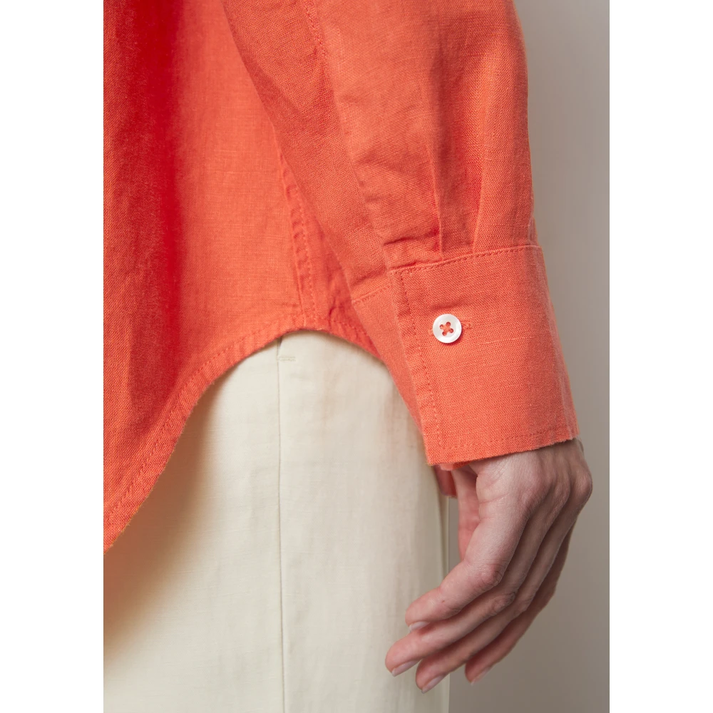 Marc O'Polo Linnen blouse normaal Orange Dames