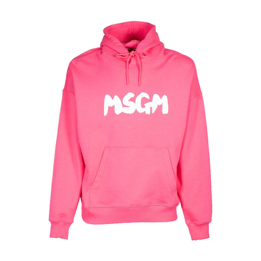 MSGM Fuchsia Borste Hoodie Pink, Herr