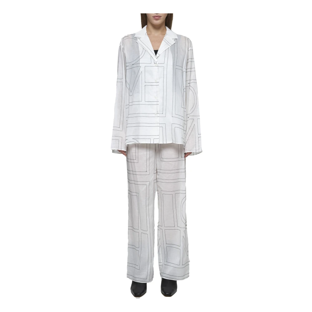TotêMe Monogram Print Witte Pyjamabroek White Dames