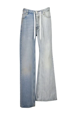 Blå Två-Ton Denim Byxor