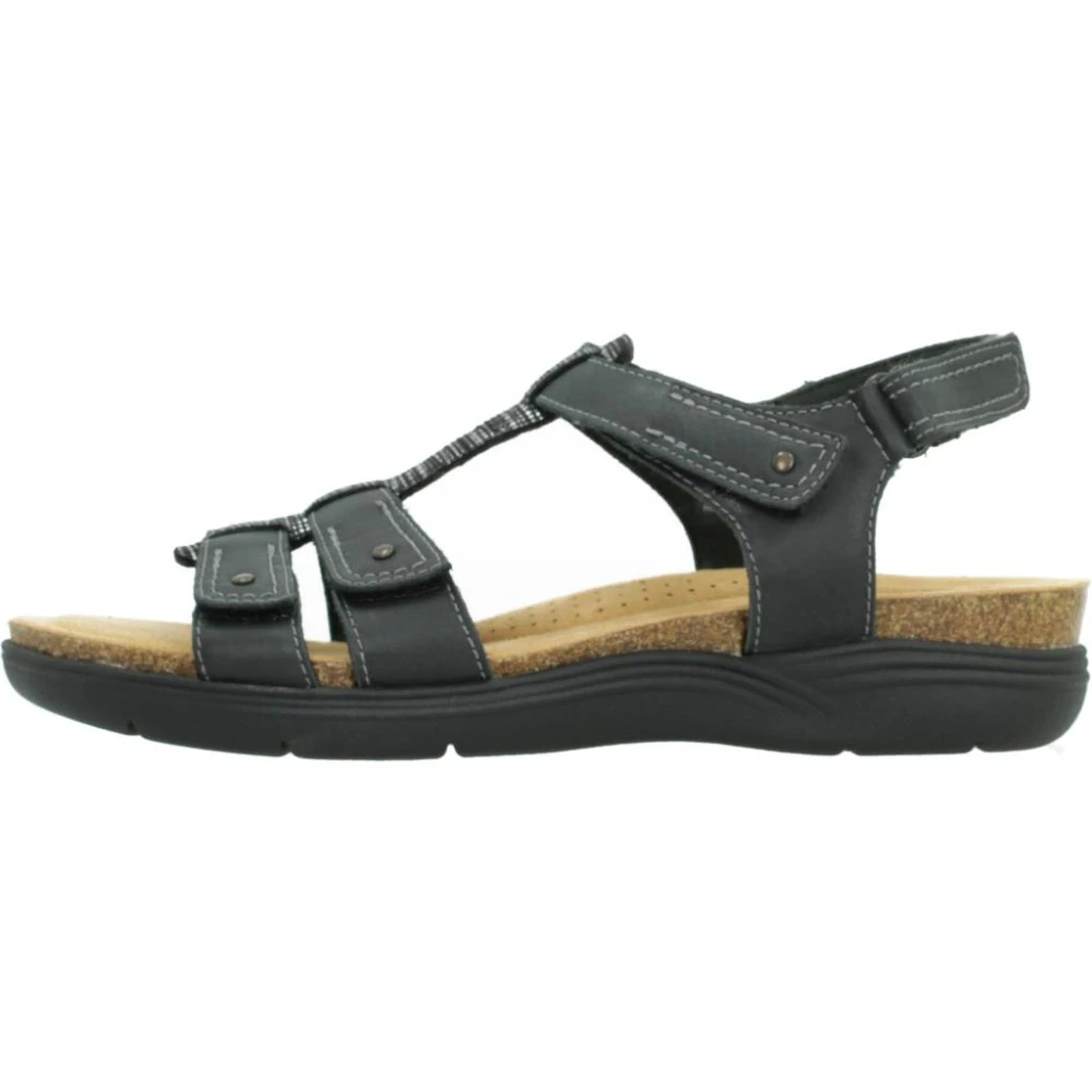 Clarks Flat Sandals Black Dames