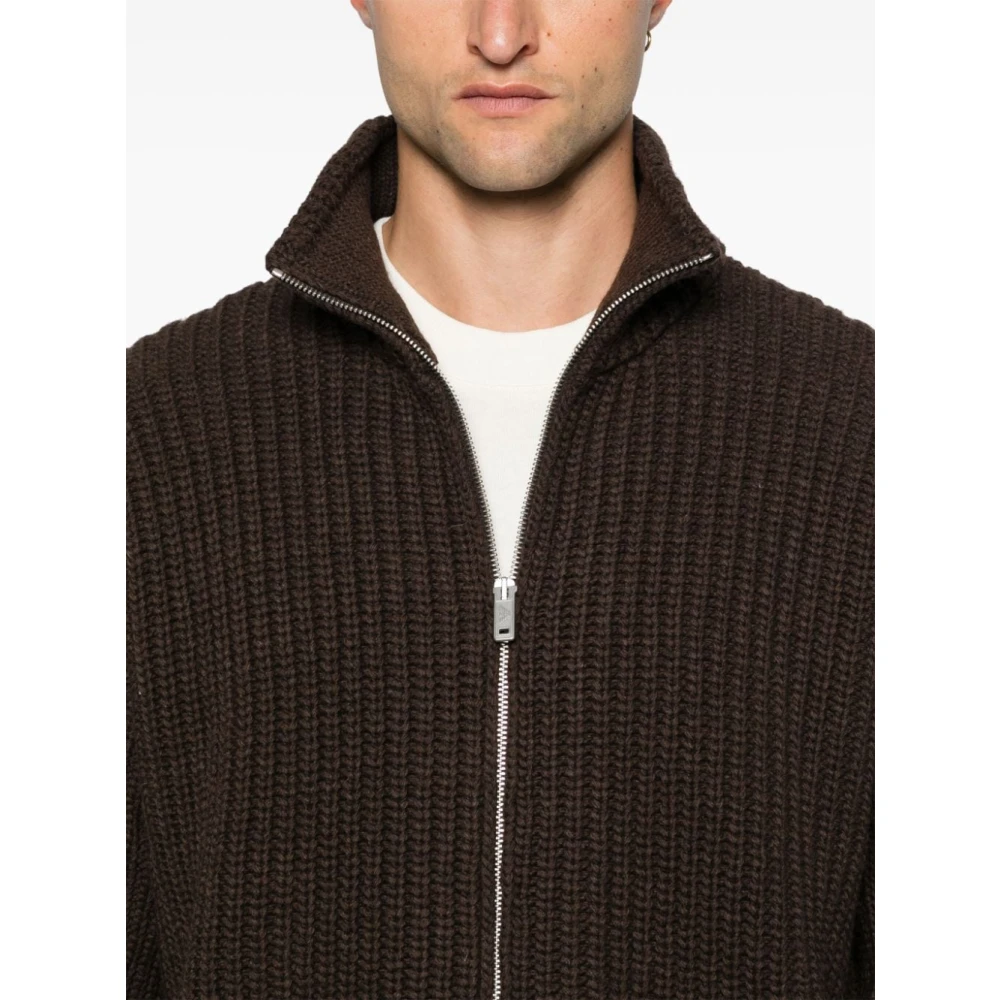 Emporio Armani Koffiebruine Visserstrui Cardigan Brown Heren
