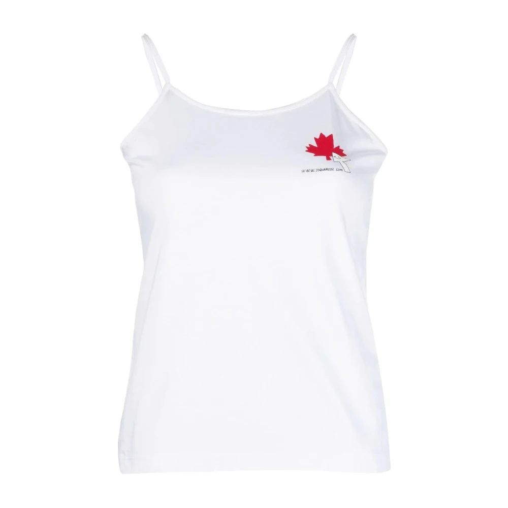 Dsquared2 Women's White Sleeveless Top - Sleeveless Tops - Xs - Tops
