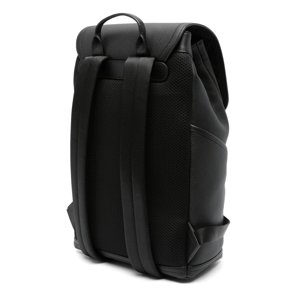 Michael Kors Casual Zwarte Leren Rugzak Black Heren