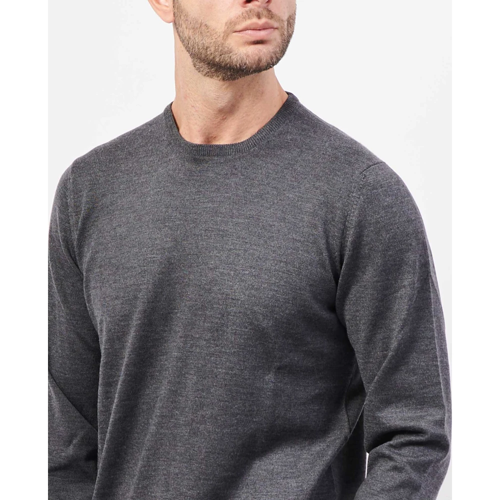 Gran Sasso Grijze Merino Trui Fashion Fit Gray Heren