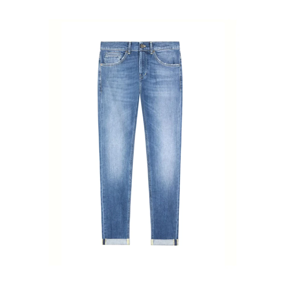 Dondup Italiaanse Jeans met Riemlussen en Opgestikte Manchetten Blue Heren