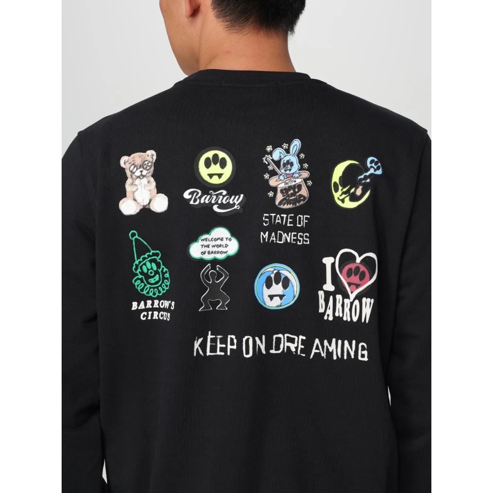 Barrow Bedrukte Crewneck Sweatshirt Black Heren