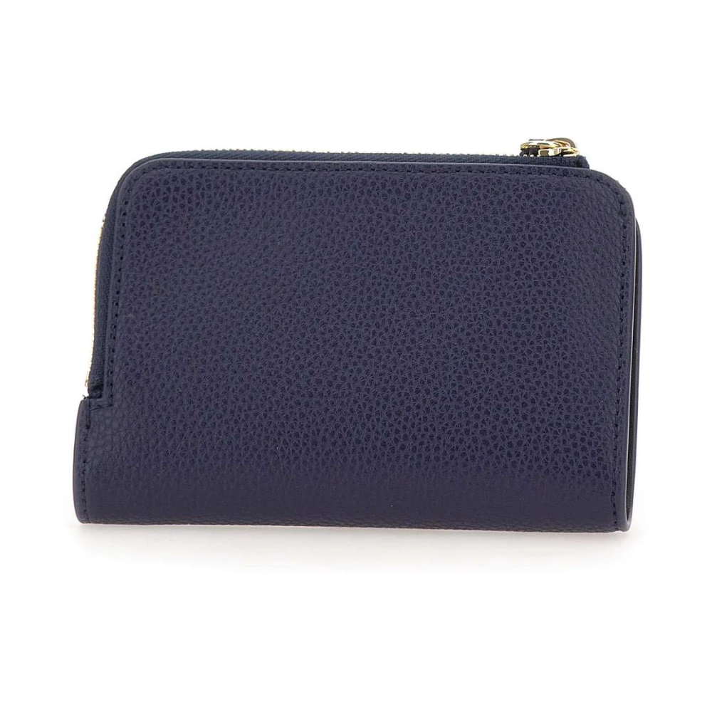 Emporio Armani Vegan Leren Portemonnee met Meerdere Compartimenten Blue Dames