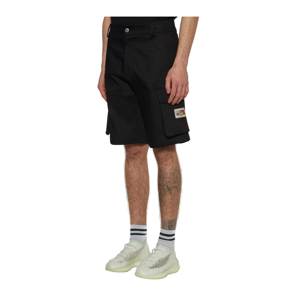 Gcds Katoenen Cargo Bermuda Shorts Black Heren