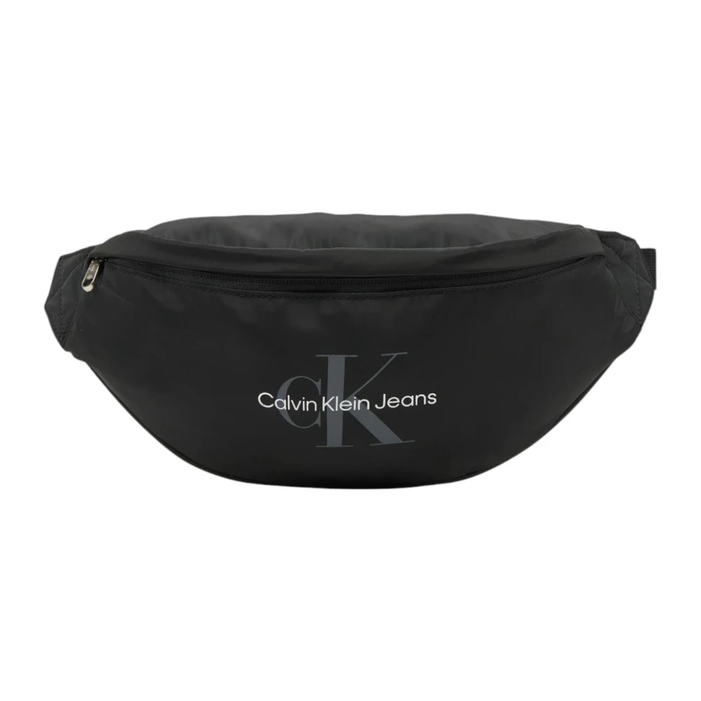 Calvin Klein Jeans Zwarte Print Rits Handtas Stijlvol Ontwerp Black Heren