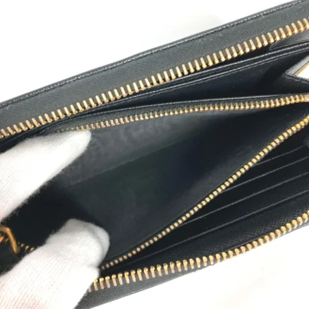 Prada Vintage Pre-owned Leather wallets Black Dames