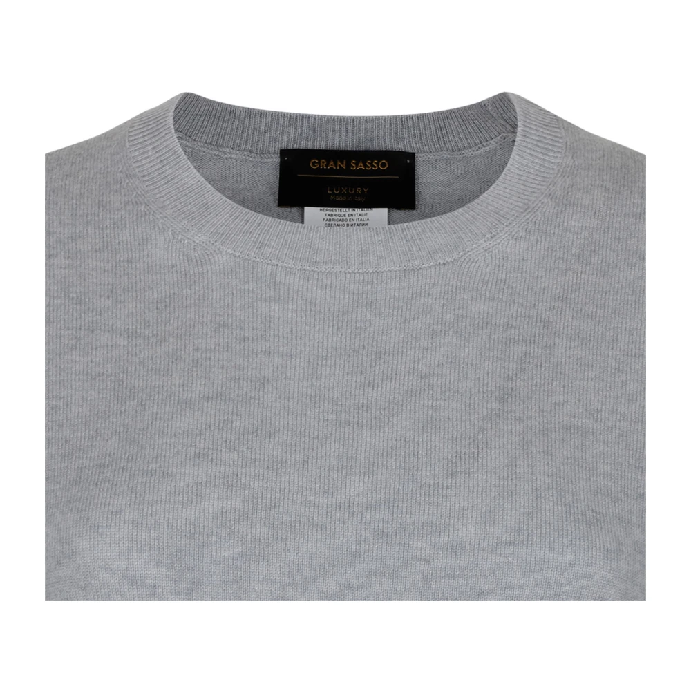 Gran Sasso Lichtgrijze Crew Neck Sweater Gray Dames