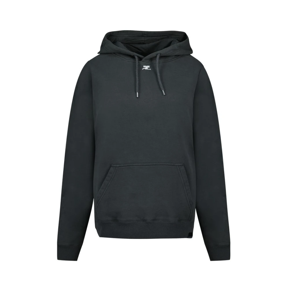 Courrèges Men's Black Oversized Hoodie - Hoodies - Xs - Sweatshirts & Hoodies