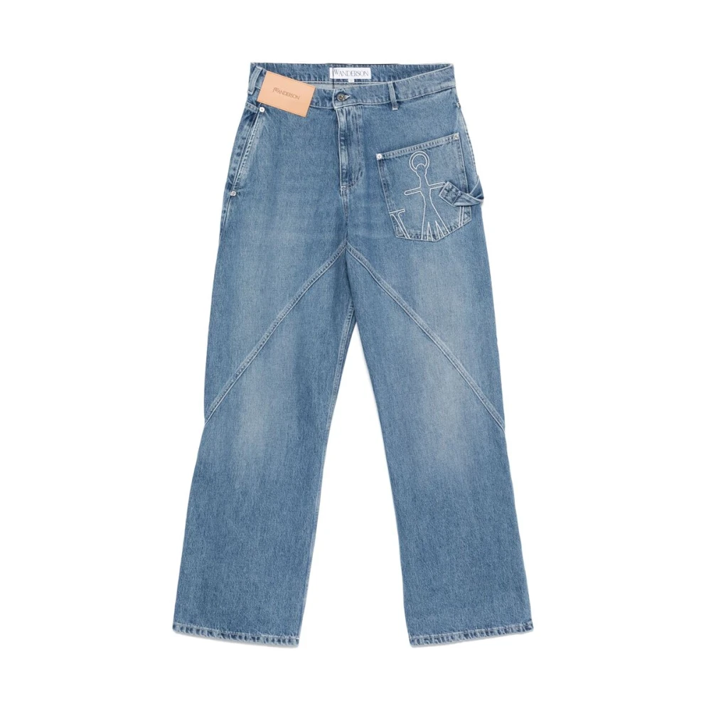 JW Anderson Lichtblauwe Jeans met Verborgen Rits Blue Heren
