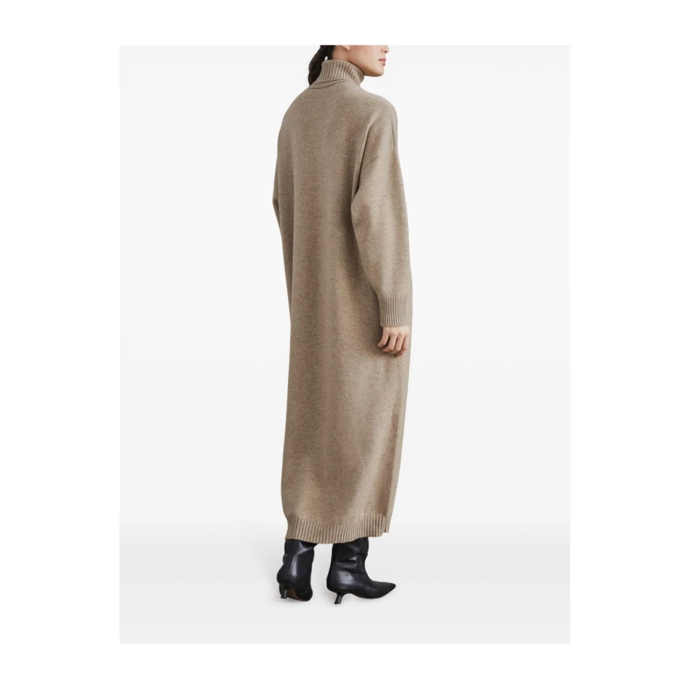 BRUNELLO CUCINELLI Kasjmier Gebreide Lange Jurk Bruin Brown Dames