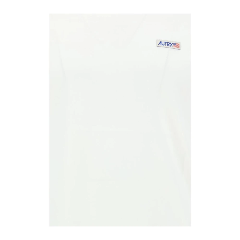 Autry Monogram Patch Katoenen T-shirt White Heren