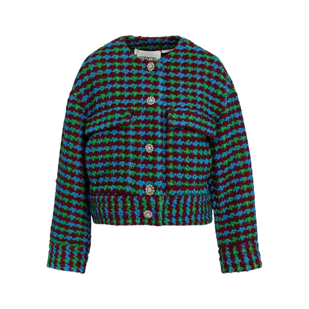 Essentiel Antwerp Groene Tweed Oversized Vest Multicolor Dames