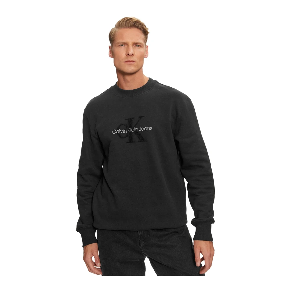Calvin Klein Chenille Regular Fit Sweatshirt Black Heren