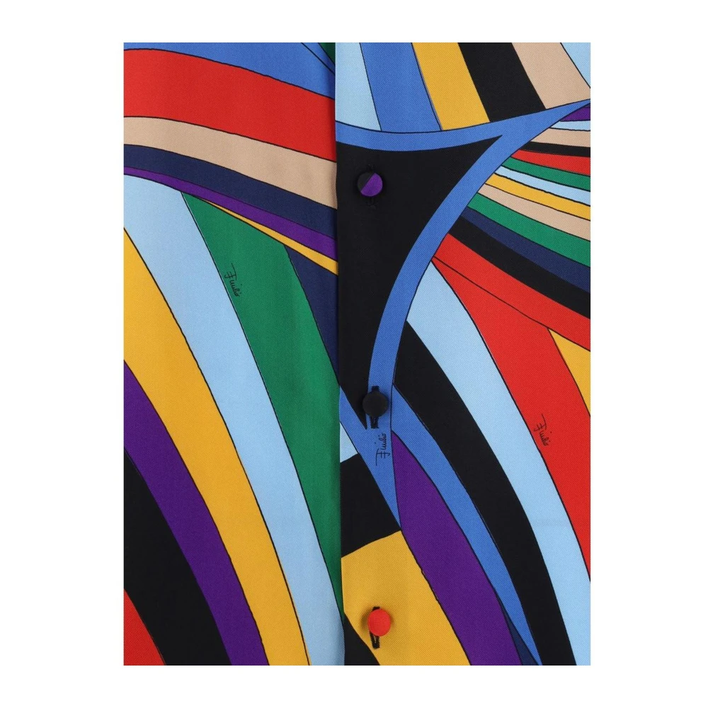 EMILIO PUCCI Zijden overhemd met klassieke kraag en print Multicolor Dames
