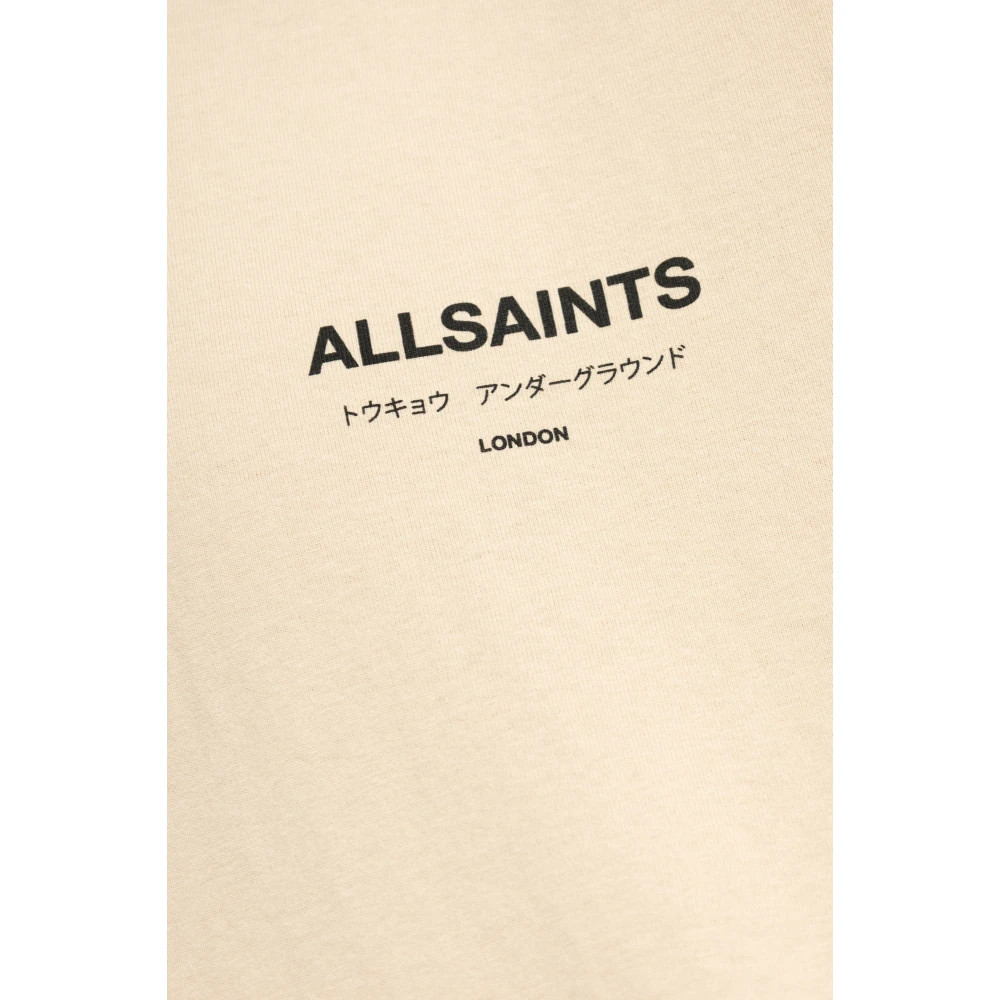 AllSaints T-shirt 'Underground' in 'oversize' stijl Beige Heren