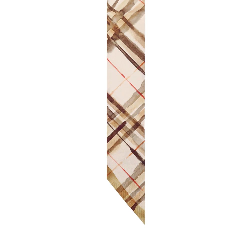 Burberry Zijden Bandeau met Asymmetrisch Profiel Beige Dames